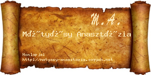 Mátyásy Anasztázia névjegykártya